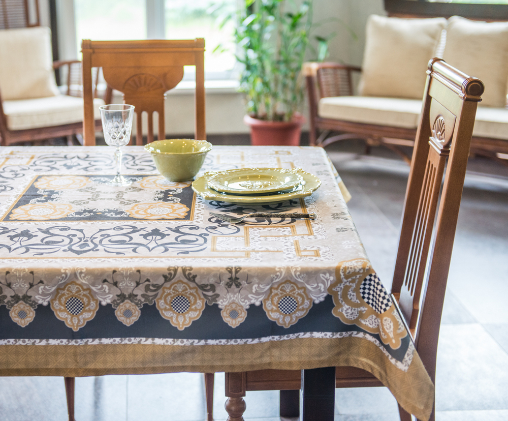 Скатерть 140x180 Blonder Home Broderick оливковая фото
