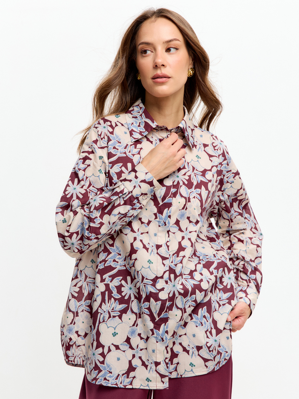Рубашка с цветочным принтом