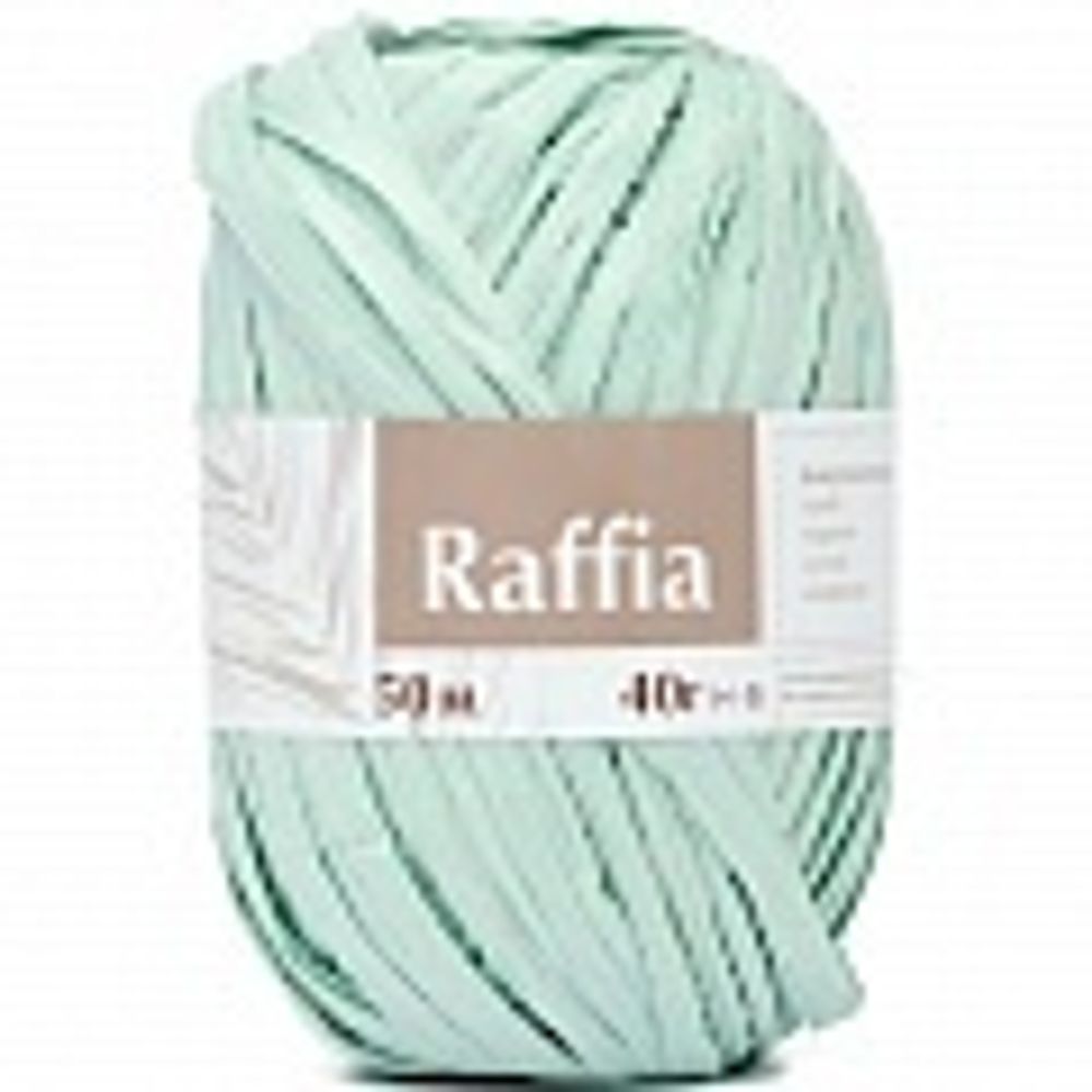 Пряжа &quot;Raffia&quot;, 100% целлюлоза 40гр, 50м, (1уп=10шт), мята