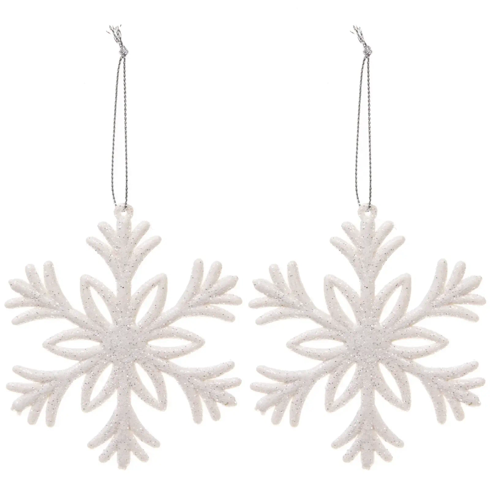 Подвеска «Снежное волшебство» 10 см (набор 2 шт), белый