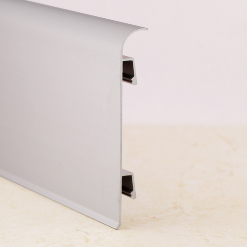 Плинтус алюминиевый с кабель канал 70 мм ПЛ-70 серебро матовое 3000 мм