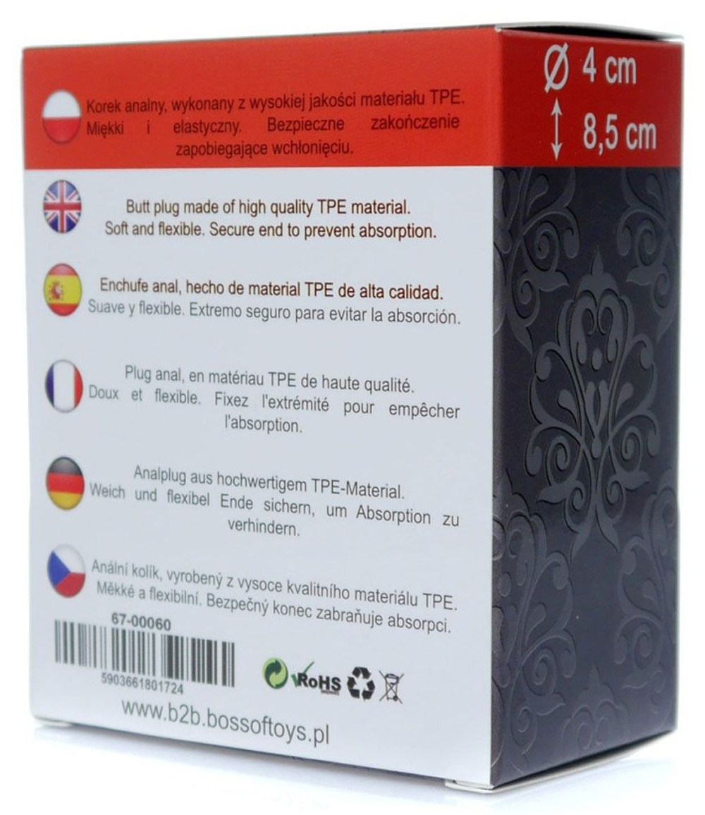 Черная анальная втулка Bubble - 8,5 см.