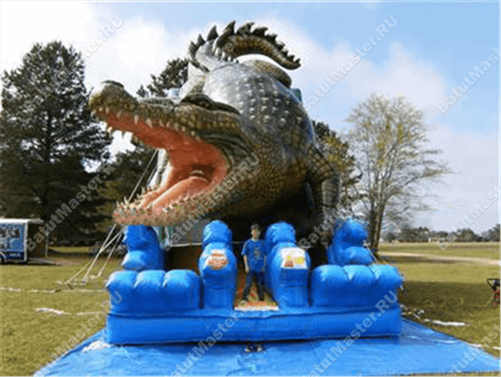 Надувная горка "Крокодил" 8*6*7 м