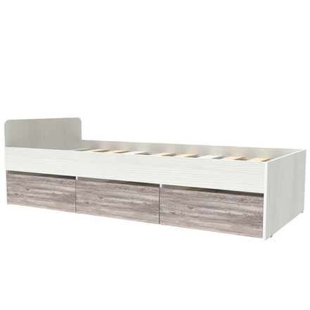 Кровать односпальная КарИВи КИВи Белое Дерево Бетон