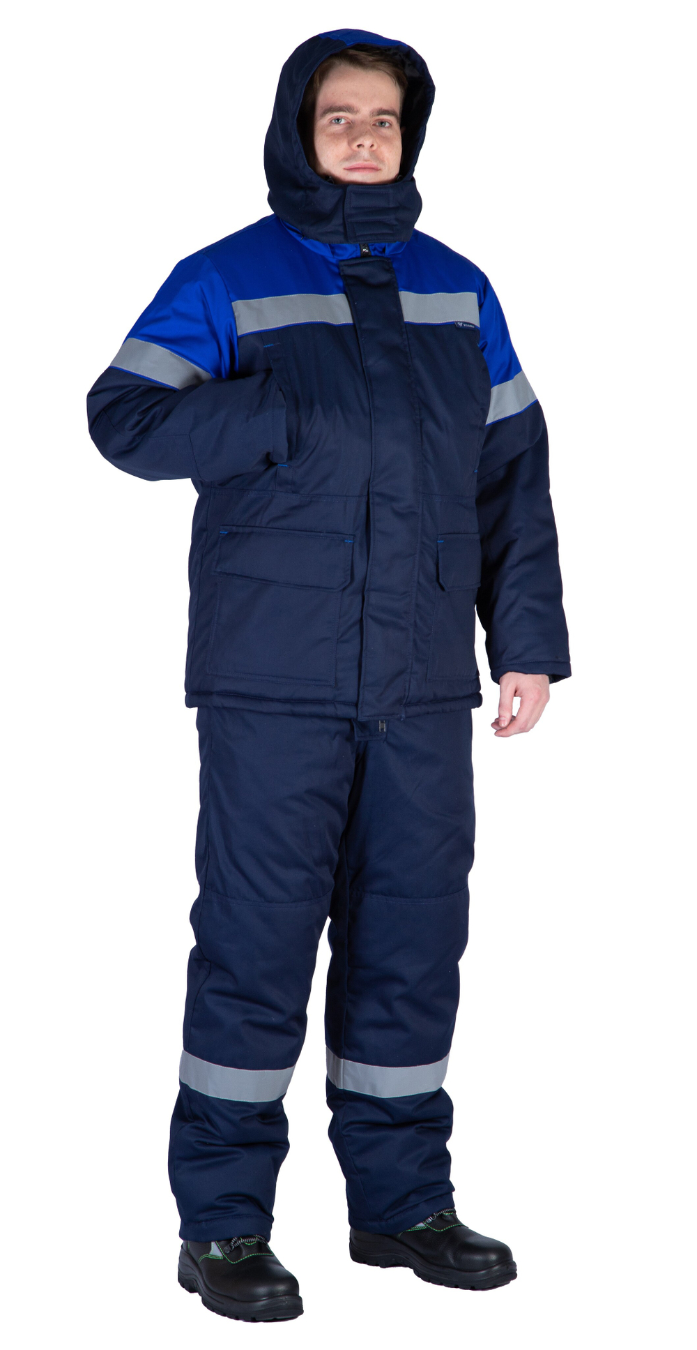 Костюм зимний "Байкит" с полукомбинезоном, т.синий/васильковый