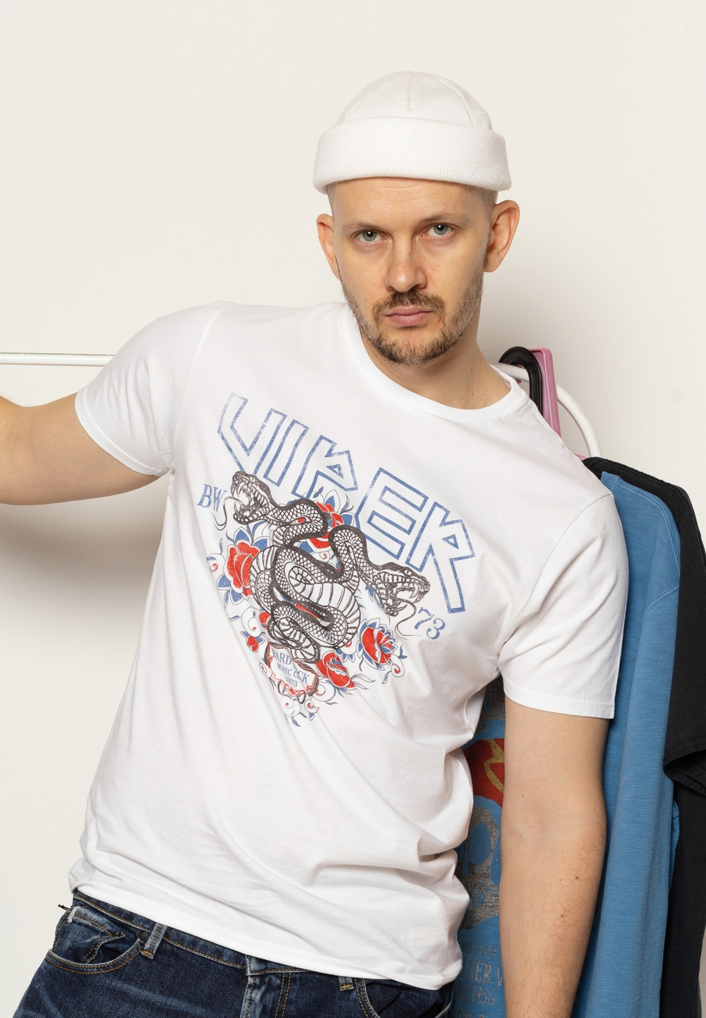 Футболка Bowery NYC "Viper" Vintage Optic White