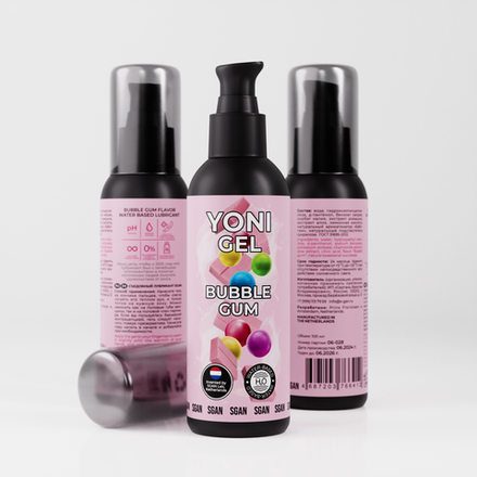 Сьедобный гель на водной основе SGAN Yoni Gel, Bubble Gum, 100 мл.