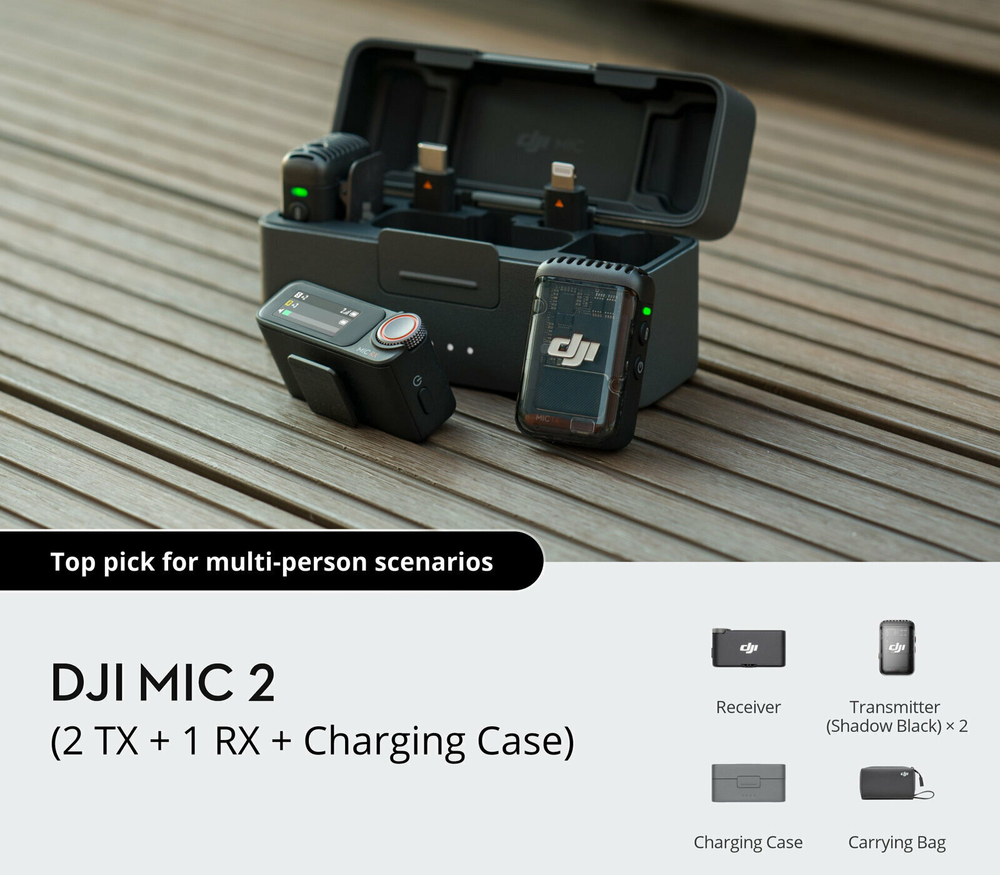 Беспроводной микрофон DJI Mic 2 (2 TX + 1 RX + Charging Case)