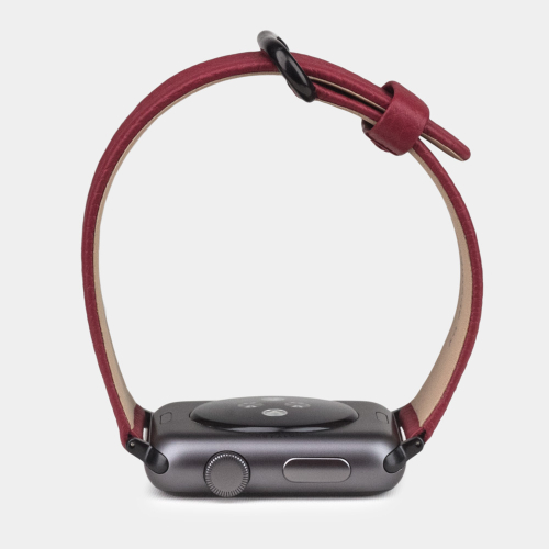 Ремешок для Apple Watch 44/45/46 mm из кожи теленка, вишневого цвета