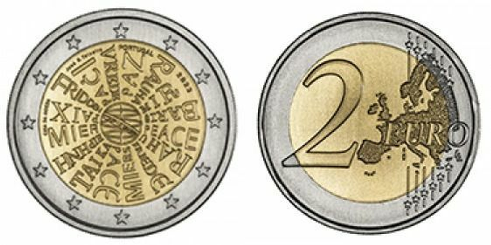 Португалия 2 евро, 2023 Мир между народами UNC