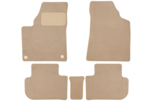 Коврики в салон  FAW Besturn T77 2021- кроссовер, 5шт. (текстиль, бежевые) арт.KLEVER0406201522112KH