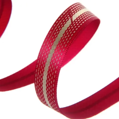 Лента для декорирования «Сияние» 1,5 см, 2,7 м, Бордо/шампань