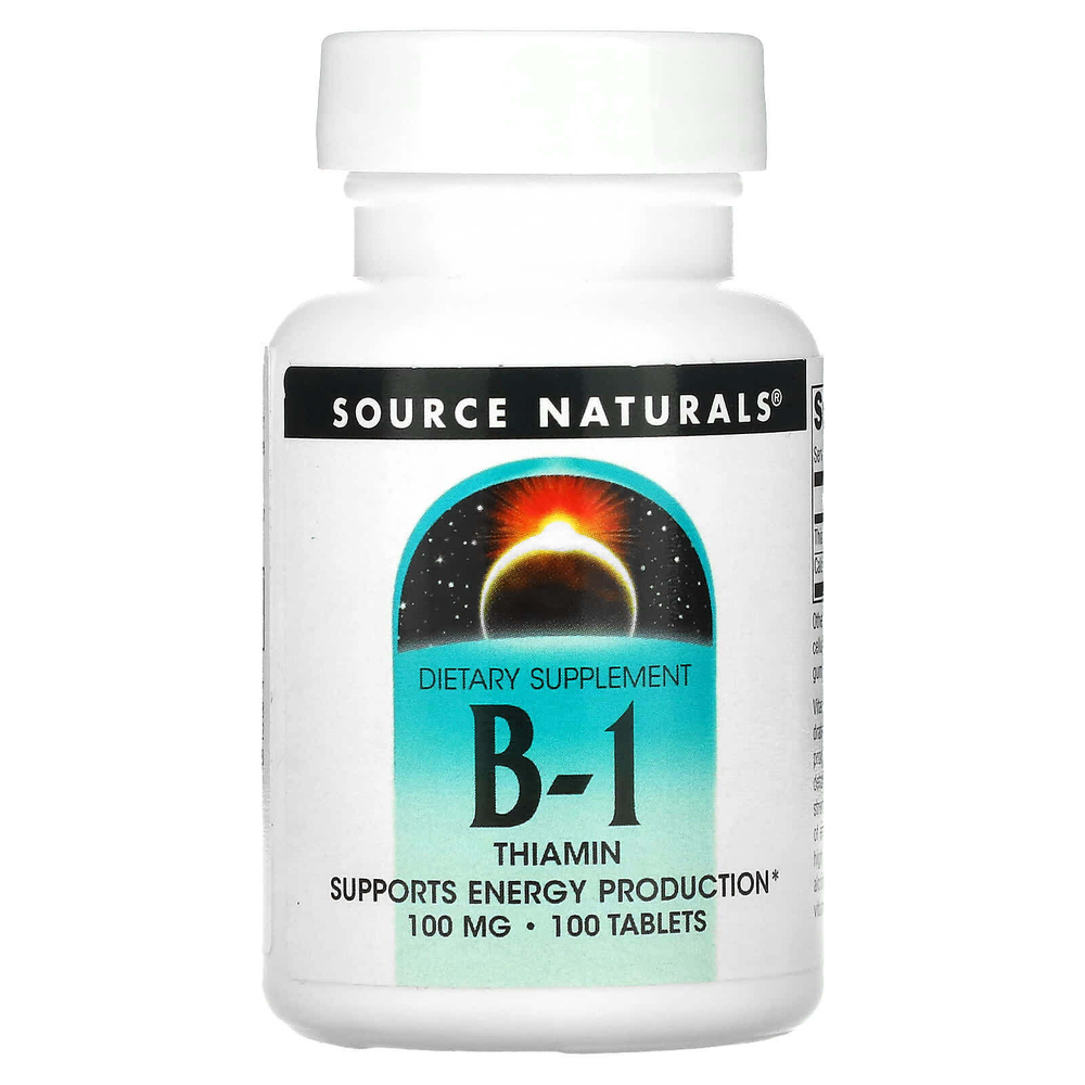 Source Naturals, B-1, тиамин, 100 таблеток