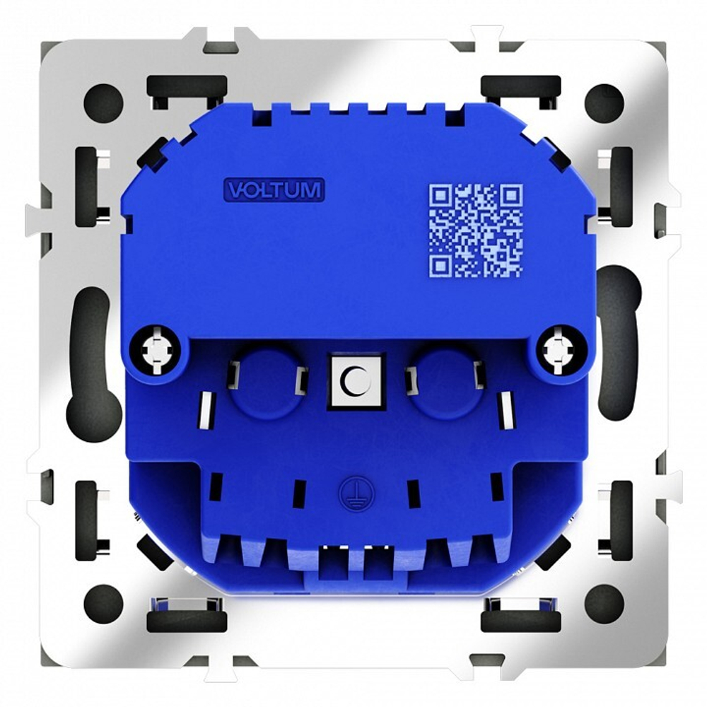 Розетка с заземлением и со шторкой и 2хUSB type A, без рамки Voltum S70 VLS040408