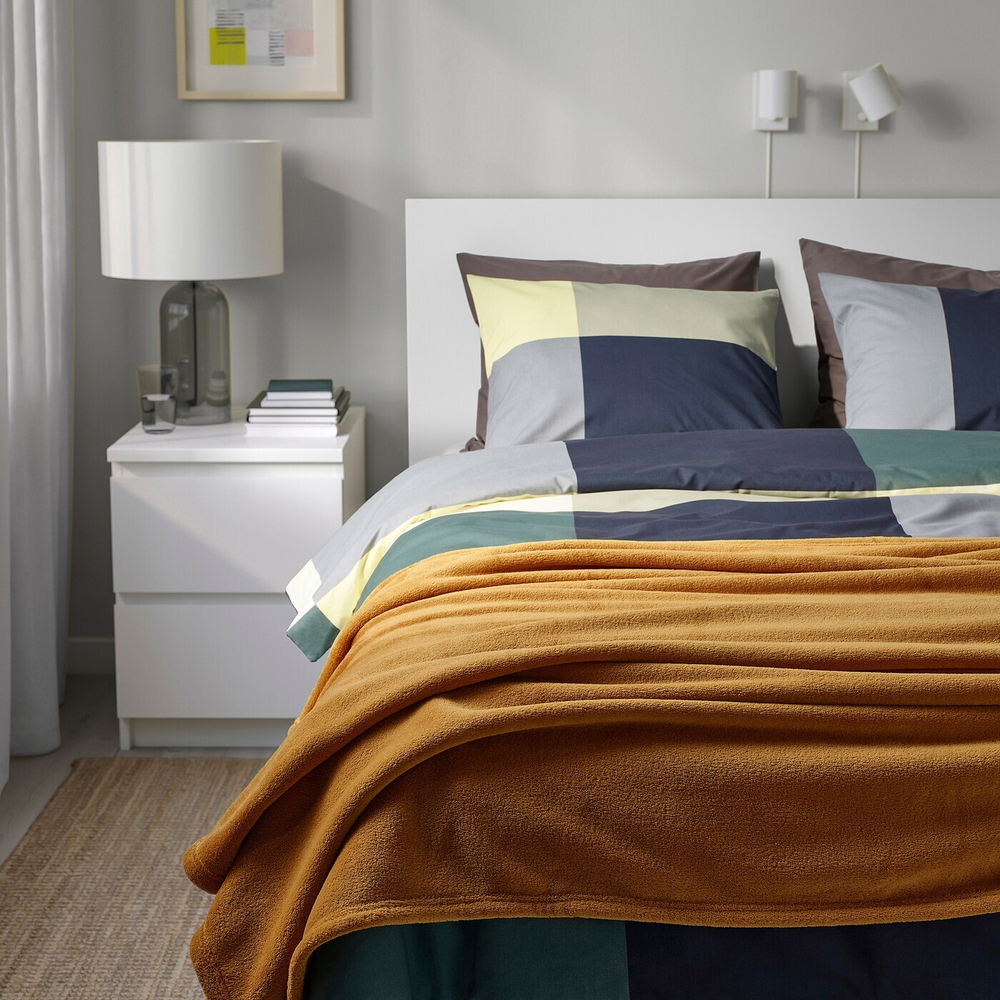 IKEA TRATTVIVA  (ИКЕА ТРАТТВИВА)  -  Покрывало, желто-коричневое, 230x250 см