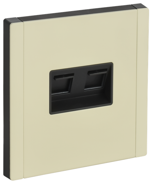 FORTE&PIANO Розетка двойная RJ11+RJ45 кат.5E FP835M металл серый сланец IEK