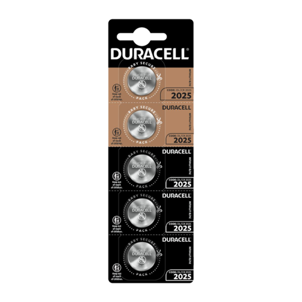 DURACELL Lithium CR2025 BL5 батарейка литиевая