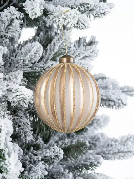 Винтажный стеклянный шар Зефир в карамели 10 см., 1 шт., Karlsbach (13130)