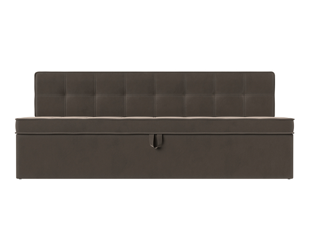 Диван кухонный прямой Техас, Коричневый, Велюр, 113099