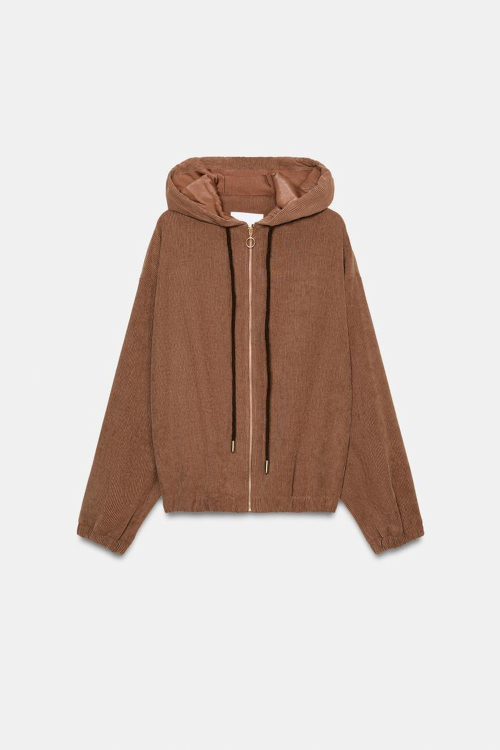 ZARA БОМБЕР С КАПЮШОНОМ, РЫЖЕВАТО-КОРИЧНЕВЫЙ