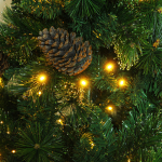 Елка светодиодная «Лесная метель» 180 см, ПВХ+леска (шишки и напыление), 671 ветка, 190 ламп LED, Теплый белый