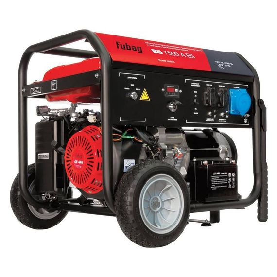 Бензиновый генератор с электростартером и коннектором автоматики Fubag BS 7500 A ES