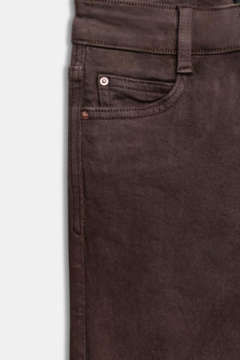 ZARA ДЖИНСЫ Z1975 MINI FLARE С ВЫСОКОЙ ПОСАДКОЙ, КОРИЧНЕВЫЙ