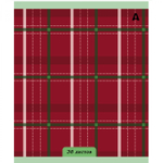 Тетрадь 36 л., А5, клетка, Alingar "Шотландская клетка. NEW", скрепка, офсет, мелованная бумага, 5 дизайнов в пленке т/у