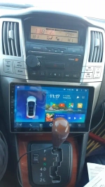 Магнитола для Toyota Harrier XU30 2003-2013, Lexus RX 2003-2009 (монохром, рамка вниз) - FarCar BM10-2K-9665 монитор 10.36" 2K QLED на Android 14, TS10, 4+32Гб, CarPlay, 4G SIM-слот