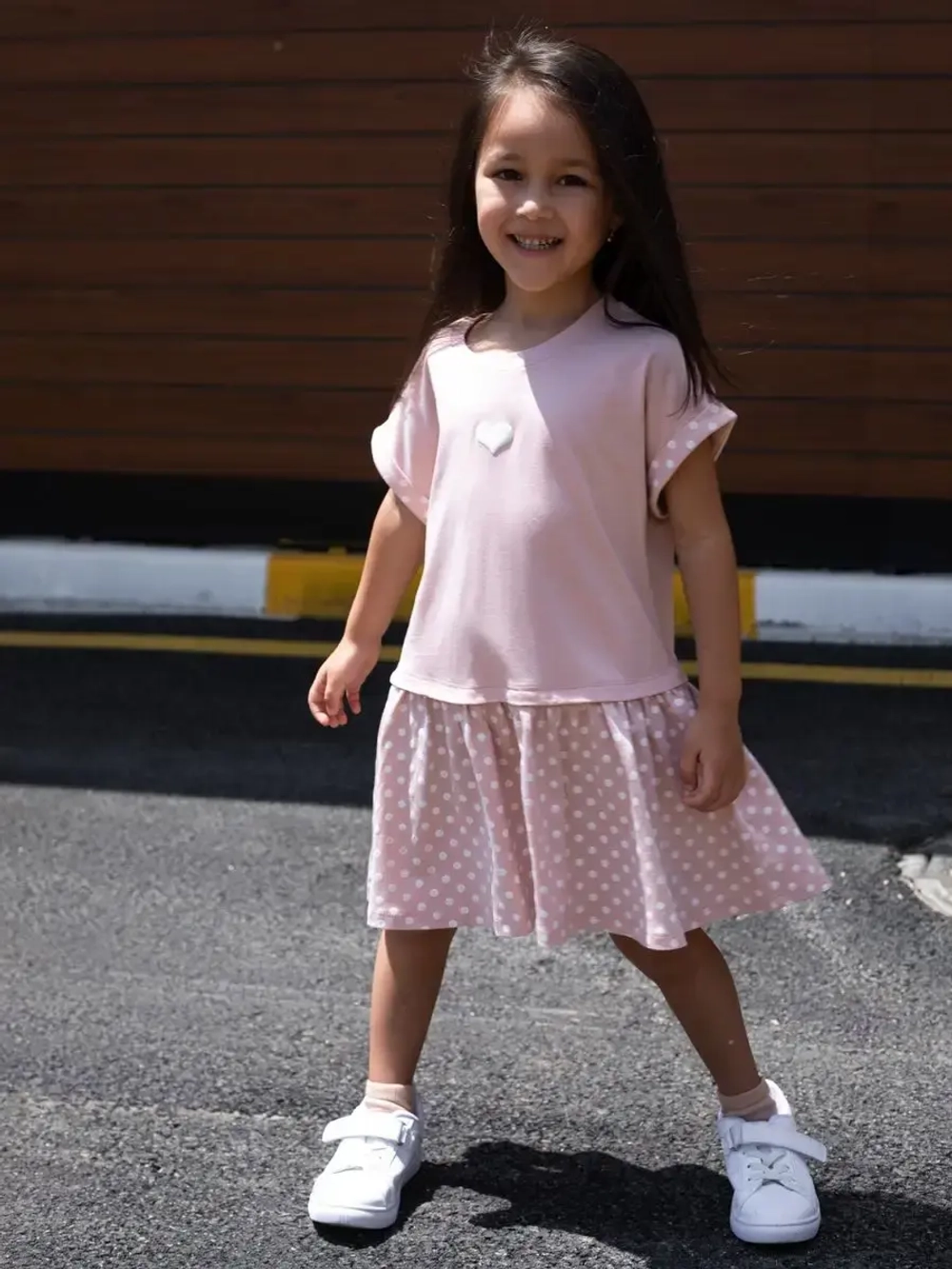 Платье оверсайз в сад с коротким рукавом