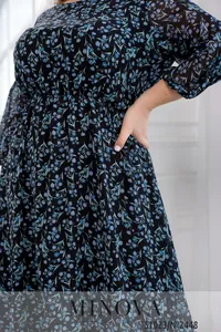 Платье 2448-черный-голубой Minova