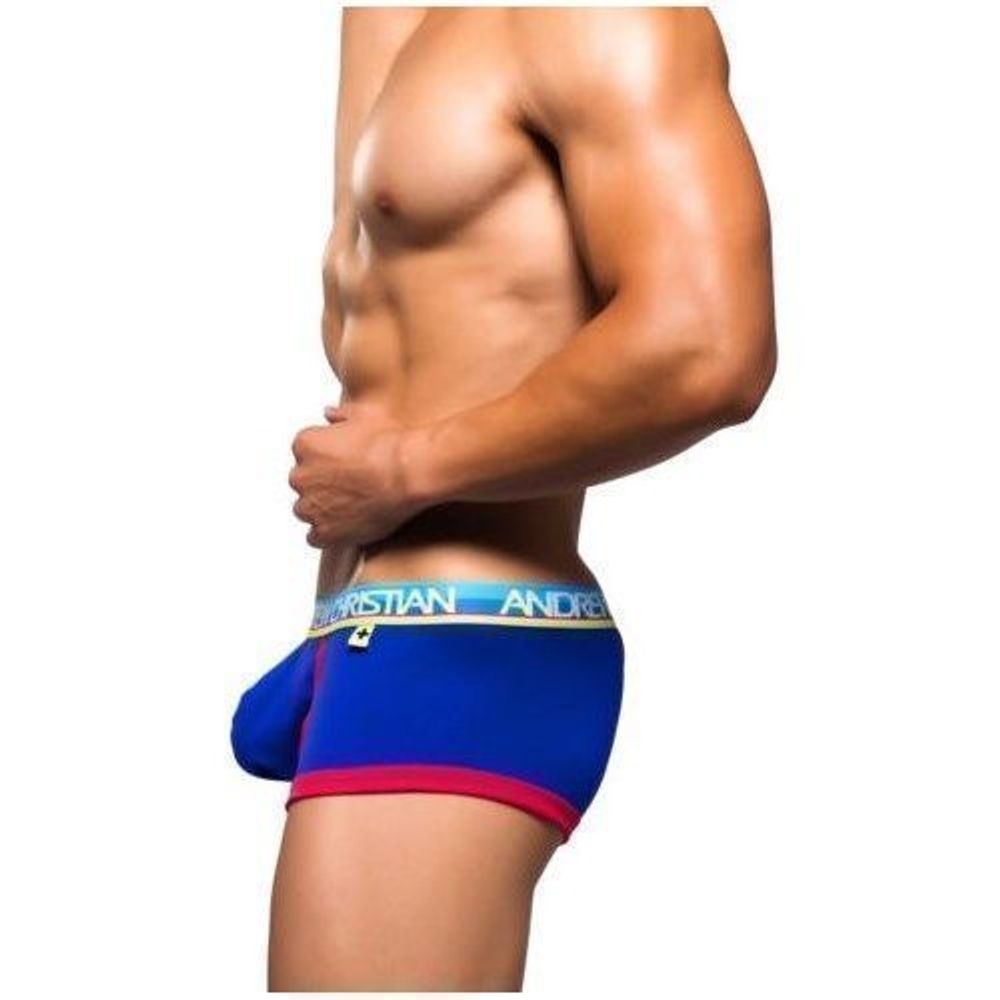 Мужские трусы боксеры синие Andrew Christian 9653 Werkin Boxer Show it  AC9653