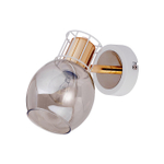 Настенный светильник 1х40Вт E14, металл/стекло, белый/золото/янтарный плафон