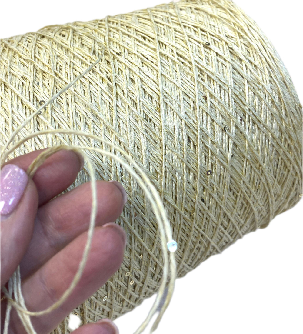 Пряжа на бобине (Италия) 72% лен 20% шелк 8% п/л 100г-320м 340г