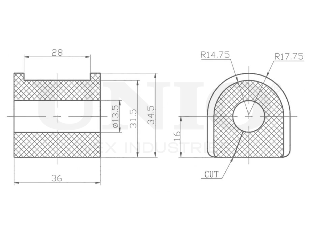 Втулка заднего стабилизатора UNIO RMP-10133