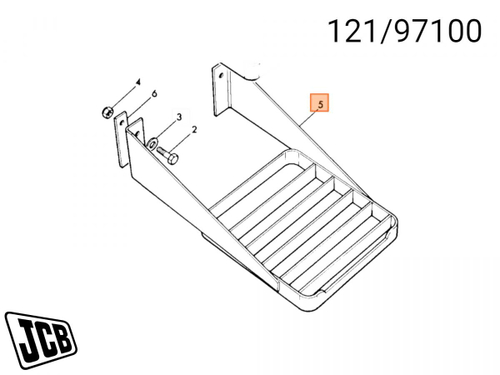 Ступенька JCB 121/97100, 123/10600, 121-97100, 123-10600, 12197100, 12310600