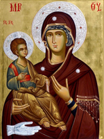 Икона под старину А5. Дерево, холст (иконы Спасителя и Богородицы)