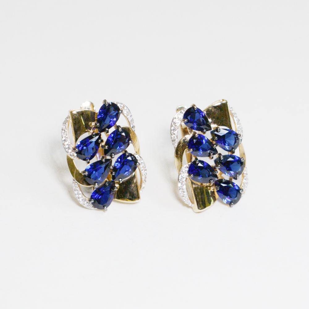 Серьги с сапфиром