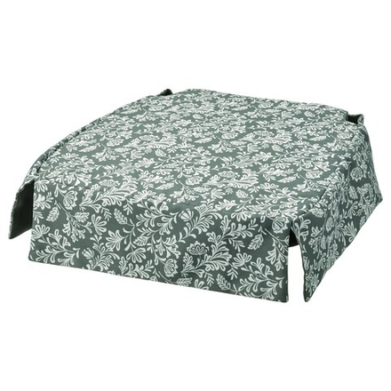 IKEA DVÄRGDUNÖRT  (ИКЕА ДВÄРГДУНÖРТ)  -  Подушка для стула, зеленая/белая, 42/35x42x4 см