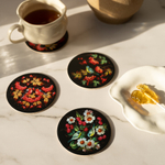 Набор подставок под кружку Рябина и птицы