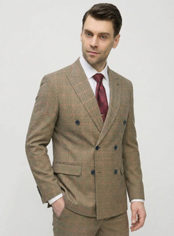 Мужской костюм двубортный (бежевый) А72