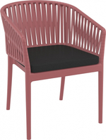 Кресло пластиковое с подушкой Siesta Contract Portofino, марсала, черный