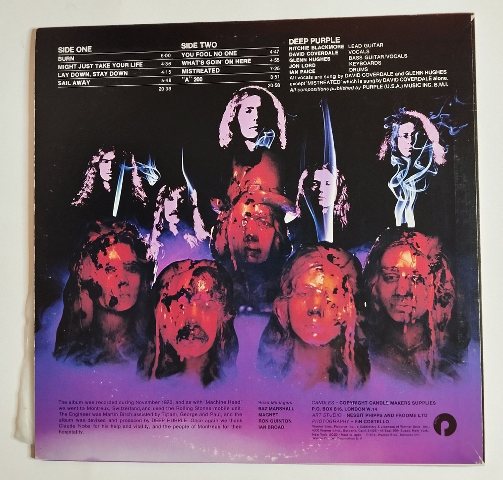 Винтажная виниловая пластинка LP Deep Purple Burn (Japan 1979) (No Obi)