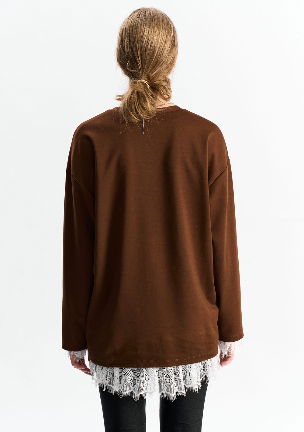 Лонглисв женский 1280 корица / принт