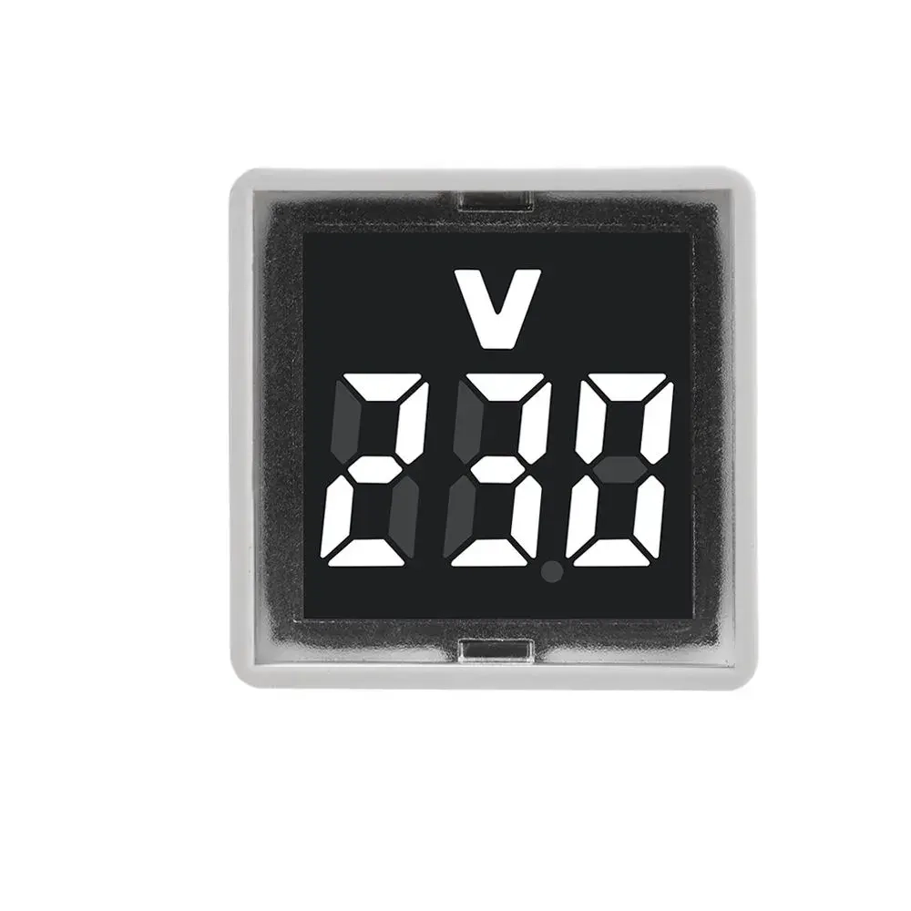 AC 220V 30mm квадратный европейский стандартный штекер LED цифровой дисплей AC вольтметр индикатор свет диапазон измерения 500V зеленый