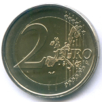 2 евро 2004 год. Люксембург. Герцог Анри Нассау. Биметалл UNC