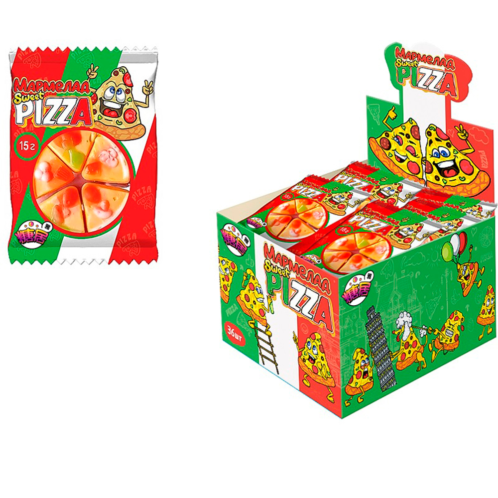Мармелад жевательный «Sweet PIZZA», 1кор*12бл*36шт, 15 г