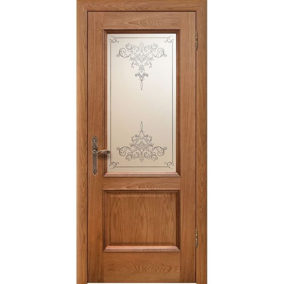 Фото двери шпон Эллада дуб натуральный со стеклом