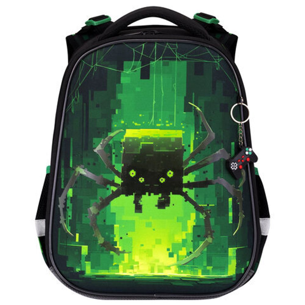 Ранец BRAUBERG PREMIUM, 2 отделения, с брелоком, "Digital spider", LED-ЛАМПОЧКИ, 38х29х16 см, 273101