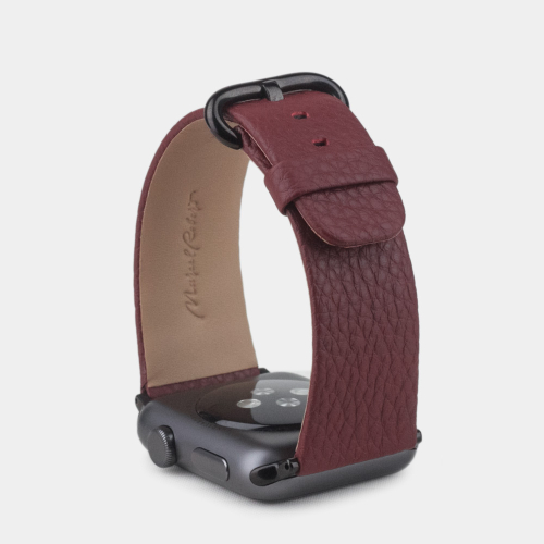 Ремешок для Apple Watch 40/41/42 mm из кожи теленка, бордового цвета
